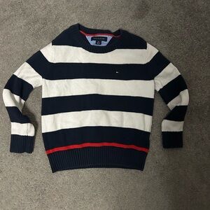 Tommy Hilfiger Men's Sweater in Navy, White, and Red